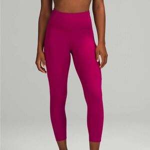 Lululemon Fast and Free High-Rise Crop 23" leggings in Wild Berry